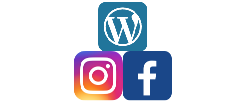 Facebook, Instagram and WordPress Logo
